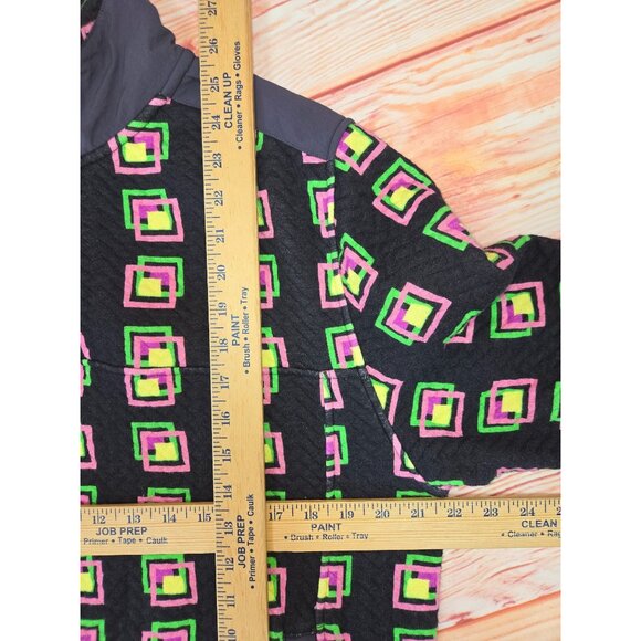 Chubbies Mens Medium Quarter-Zip Pullover Jacket Geometric Print Black - Picture 8 of 8